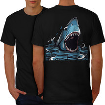 Shark Jaws Scary Animal Shirt Jaw Attack Men T-shirt Back - £10.20 GBP