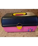 Vintage Caboodles #2620 Cosmetic Train 3 Tier Case w/ Mirror Black Pink ... - $35.63