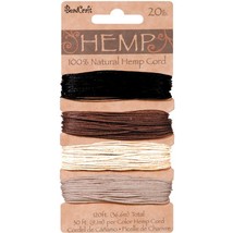 Hemp Thread Set: Black, White, Brown, Tan, Item No. 68.475 - £10.87 GBP