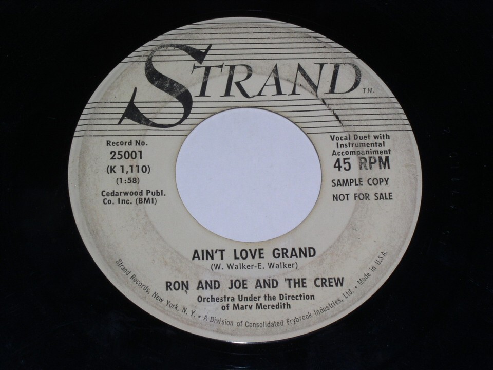 Ron And Joe And The Crew Ain&#39;t Love Grand Riot In Cell Block 45 Rpm Reco... - $14.99