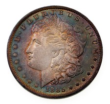 1885-O Silber Morgan Dollar IN Au Zustand, Bu IN Kleidung, Schöne Toning - £213.12 GBP