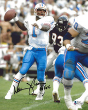 Warren Moon signed Houston Oilers football 8x10 photo Beckett COA proof auto.. - £93.47 GBP