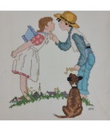 Love Embroidery Finished Norman Rockwell Dog Farmhouse Country Americana... - £14.11 GBP