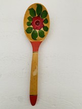 Russian Handpainted Vintage Floral Themed Wooden Spoon - $19.34