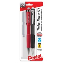 Pentel Twist-Erase III Pencil 0.7 mm  Assorted Colors 2-Pack 2 Eraser Re... - $13.85