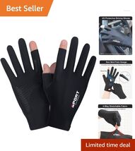 Moisture-Wicking Fingerless Gloves - UV Protection for Men &amp; Women, Large - $14.80