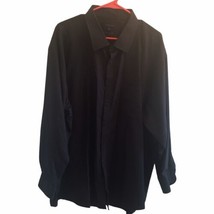 Aldo Conti Italia Long Sleeve Black Dress Shirt 100% Cotton Sz 20 Big 56&quot; Chest - £18.88 GBP