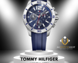 Tommy Hilfiger Men&#39;s Watch Analogue Quartz Silicone 1791142 Silver Case - $121.85
