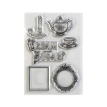 ELIZABETH CRAFT DESIGNS Cream &amp; Sugar Elizabeth Craft Clear Stamps - £15.73 GBP