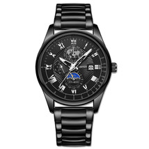 Watch Men&#39;s Waterproof Luminous Watch Belt Moon Quartz Watch Men&#39;s Dried Shrimp  - £25.65 GBP