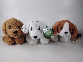 3 First &amp; Main Plush Dog 3&quot; Stuffed Animals: Yellow Labrador, Dalmatian,... - £7.66 GBP