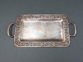 A. Fajardo Mexico .925 Sterling Silver Floral Rectangle Serving Tray Pla... - $1,199.99