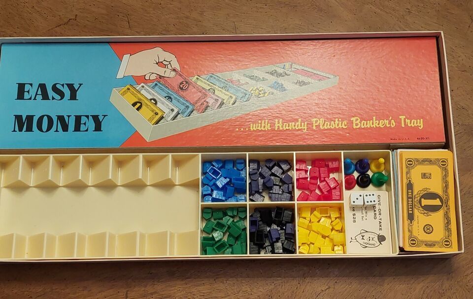 GAMES Vtg Milton Bradley 4620 The Game Of Easy Money Board Game 1956 Complete - $14.85