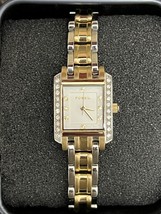 Fossil ES 2126 Crystals Two Toned Silver &amp; Gold Tone Women&#39;s Watch w/ Case - $24.18