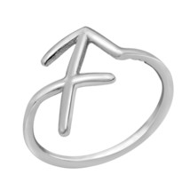 Astrological Zodiac Sagittarius Sign Sterling Silver Band Ring-8 - £10.75 GBP