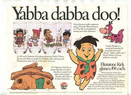 Yabba Dabba Doo Pizza Hut Placemat with Puzzle Flintstone Kids Glasses 1986 - $27.72
