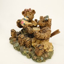 Mother bear &amp; baby bear having tea figurine Style of Boyds Bear 3.5&quot; tall BAK3Q - £3.95 GBP