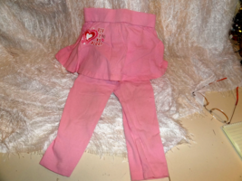 TODDLER  PANTS - pink w/attached short skirt, 3T, 20&quot; long  (CH-M) - £2.32 GBP