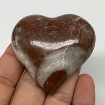 62.2g, 2.1&quot; x 2.1&quot;x 0.7&quot;, Natural Untreated Red Shell Fossils Half Heart @Morocc - £5.10 GBP