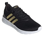 adidas Ladies&#39; Size 7.5 QT Racer 2.0 Sneaker Running Shoes, Black/Gold - $38.99