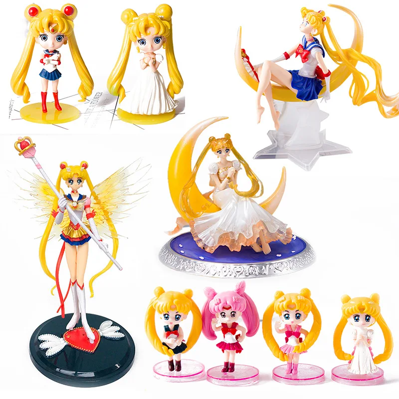 Anime Sailor Moon Cartoon Kawaii Manga Statue Figurines PVC Action Figure - £16.39 GBP+