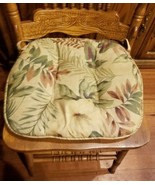 Kitchen Chair Cushion w/ Tie Backs Magnolia Flowers Floral Stripes - £6.38 GBP