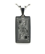 King of Spades Card Design Metal Beaded Necklace - 2 x 1 cm Pendant - £9.37 GBP