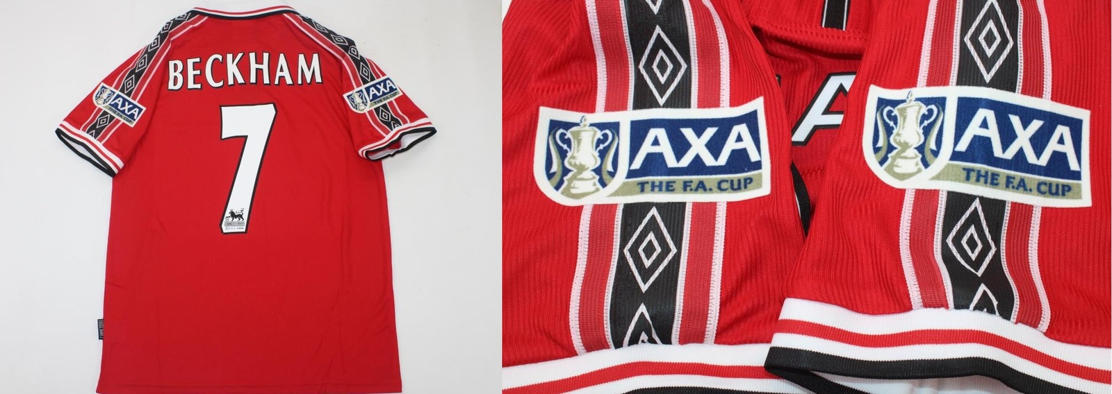 manchester united jersey 1998 1999 shirt home beckham fa cup model