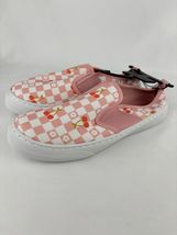 Women’s Sole Mates Pink White Checkered &amp; Cherry Slip On Shoes Size 9 New! - $10.00