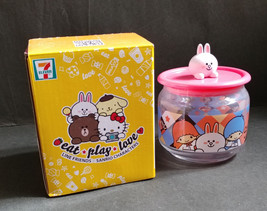 HK 7-11 LINE Friends x Sanrio Cony Little Twin Stars Joy Joy Jar Glass Container - $18.50