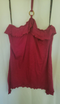Guess Wild Berry Women&#39;s  Ruffle O-Ring Halter Top Tank Size XL NWT - $18.99