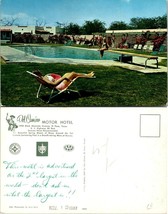 Texas(TX) El Paso Del Camino Motor Hotel Women Sun Bathing Pool Vintage Postcard - £7.48 GBP