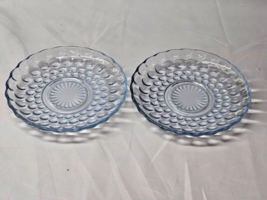 Vintage BUBBLE BLUE 6&quot; Dessert Plate By ANCHOR HOCKING - Pair Of 2 - Cir... - $18.78