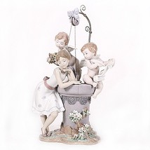 Lladro #1882 &quot;May My Wish Come True&quot; Young Girl at Wishing Well Rare! Re... - $1,702.88