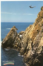 Acapulco Mexico Posted Postcard Cliff Diving Post Art - £6.32 GBP