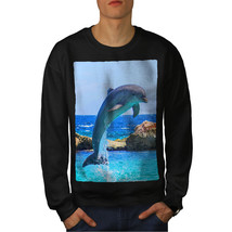 Wellcoda Dolphin Ocean Wild Mens Sweatshirt, Smart Casual Pullover Jumper - £23.62 GBP+