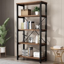 Vintage Industrial Style Bookcase/Metal And Wood Bookshelf Furniture - £223.00 GBP