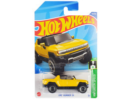 GMC Hummer EV Pickup Truck Yellow with Open Top &quot;HW Green Speed&quot; Series Diecast  - £12.65 GBP