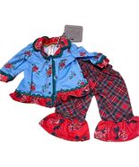 Matilda Jane Doll Clothing &quot;Sleepover&quot; Christmas Pajamas Set Blue/Red NWT - €32,73 EUR