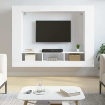 TV Cabinet White 152x22x113 cm Engineered Wood - £47.09 GBP