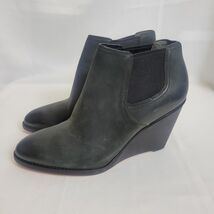 Cole Haan Grand Os Balthasar Black Nubuck Leather 3&quot; Wedge Ankle Boots s... - $770.24 MXN