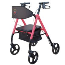 InnoEdge Deluxe 4 Wheel Rollator, Portable Mobility, 8-inch Wheels, Red,... - $131.46