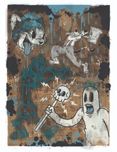 The Cartoon Cat Blue Ltd Edition Silkscreen Print By Frank Forte Pop Surrealism - £37.36 GBP