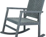 Ned Modern Chevron-Back 300-Lbs Support Acacia Wood Patio Outdoor Rockin... - $357.99