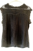 Adiva Women&#39;s Black Lace Boho Sleeveless Top Size, XL - $19.80