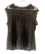 Adiva Women&#39;s Black Lace Boho Sleeveless Top Size, XL - $374.09 MXN