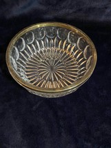 Glass Vintage Bowl With Gold Trim Decorative - $35.63