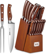 16  PCS Professional Chef Knife Set With Wooden Block Scissor and Sharpener - £107.58 GBP