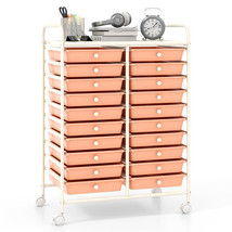 20 Drawers Rolling Storage Cart Studio Organizer-Peach - Color: Peach - $2,616.57 MXN
