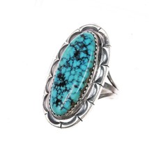 sz7.5 Vintage Navajo sterling black web Kingman turquoise ring - £197.09 GBP